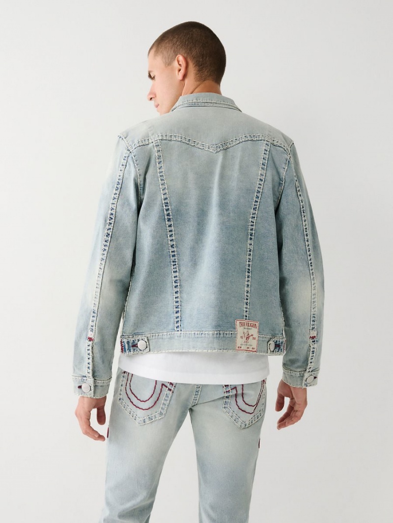 Chaqueta True Religion Jimmy Super T Stitch Denim Azules Claro | 37TKZNQYX