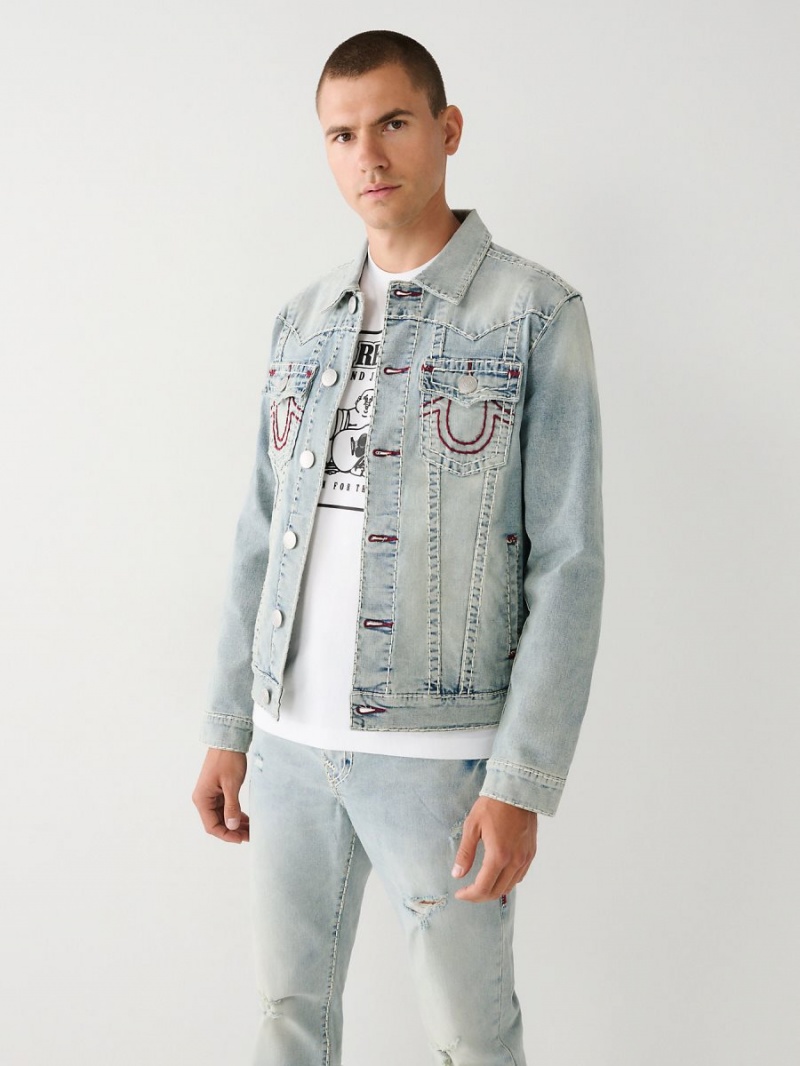 Chaqueta True Religion Jimmy Super T Stitch Denim Azules Claro | 37TKZNQYX