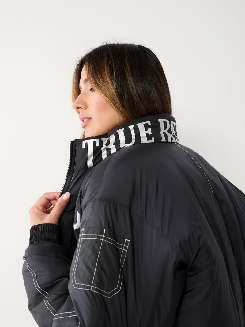 Chaqueta True Religion Nylon Utility Negras | 27MYGFHNJ