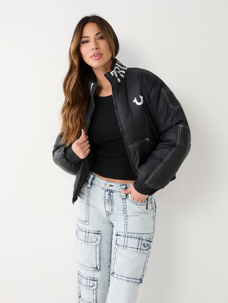 Chaqueta True Religion Nylon Utility Negras | 27MYGFHNJ