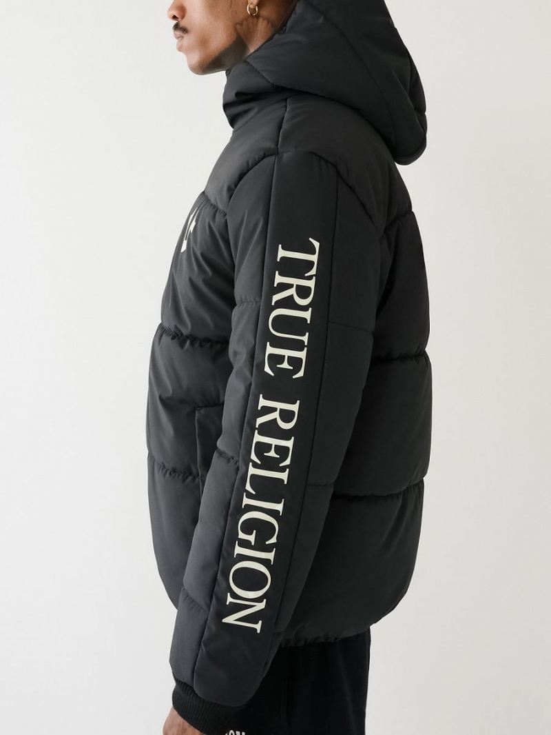 Chaqueta True Religion Panel Puffer Negras | 79PCEZOQH