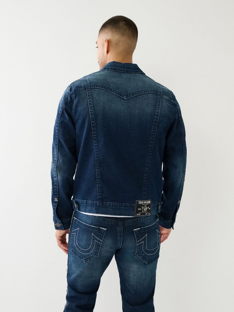 Chaqueta True Religion Tape Trim Jimmy Denim Azules Oscuro | 31JQDTYSW