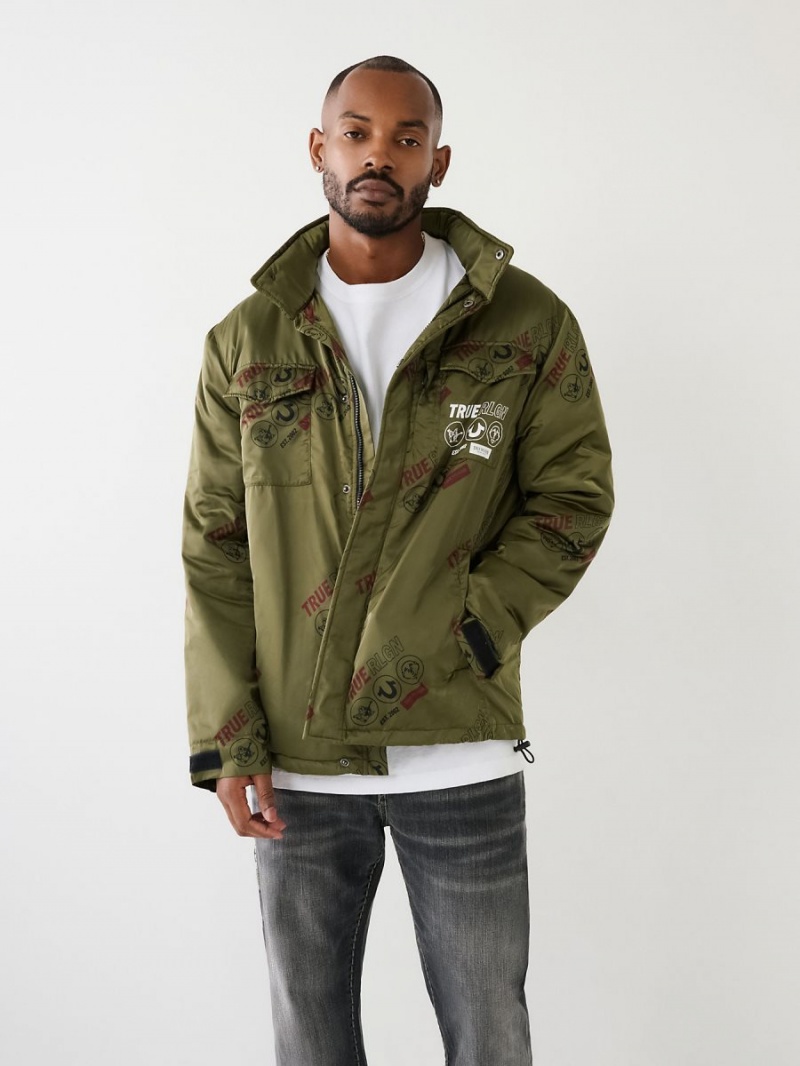 Chaqueta True Religion Utility Puffer Verde | 96INBQZVL