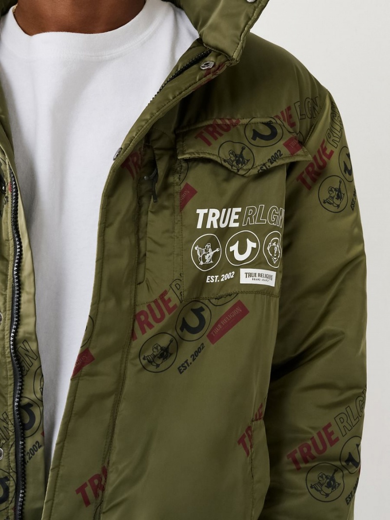 Chaqueta True Religion Utility Puffer Verde | 96INBQZVL