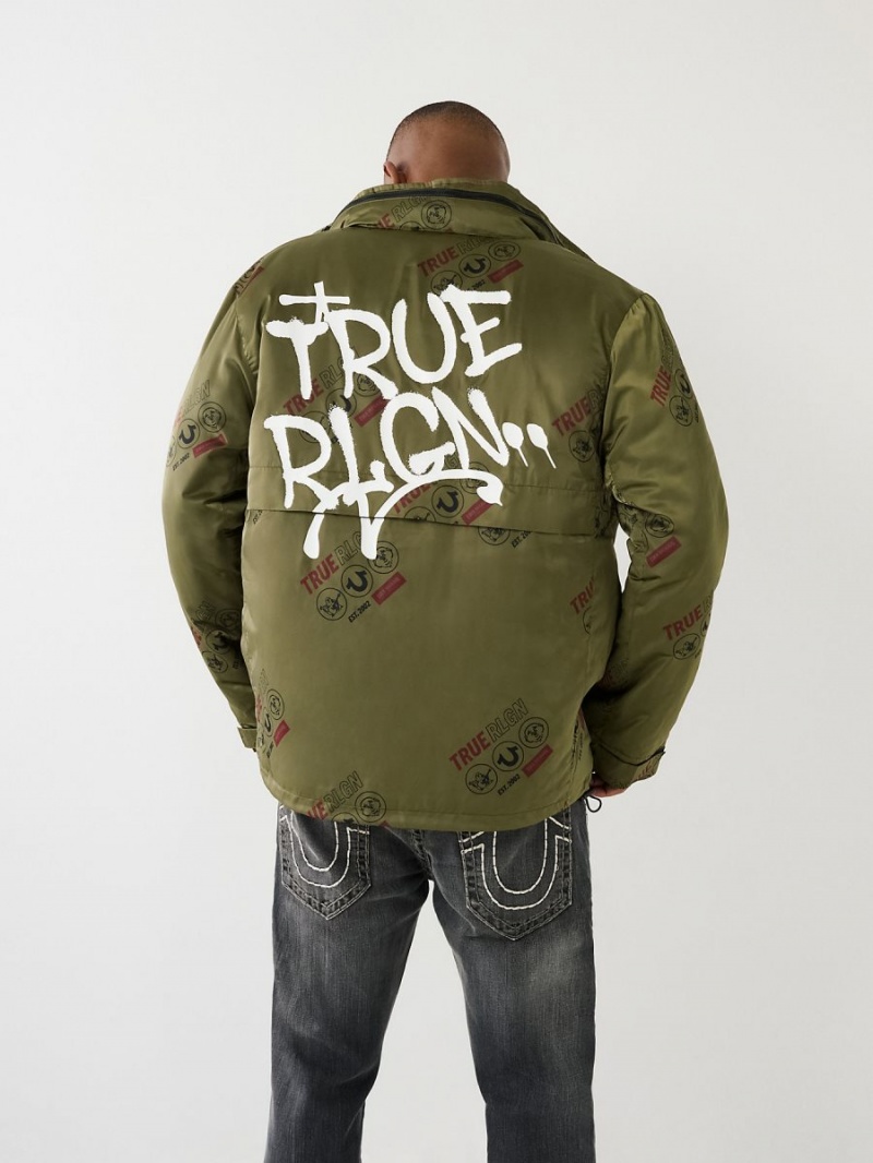 Chaqueta True Religion Utility Puffer Verde | 96INBQZVL