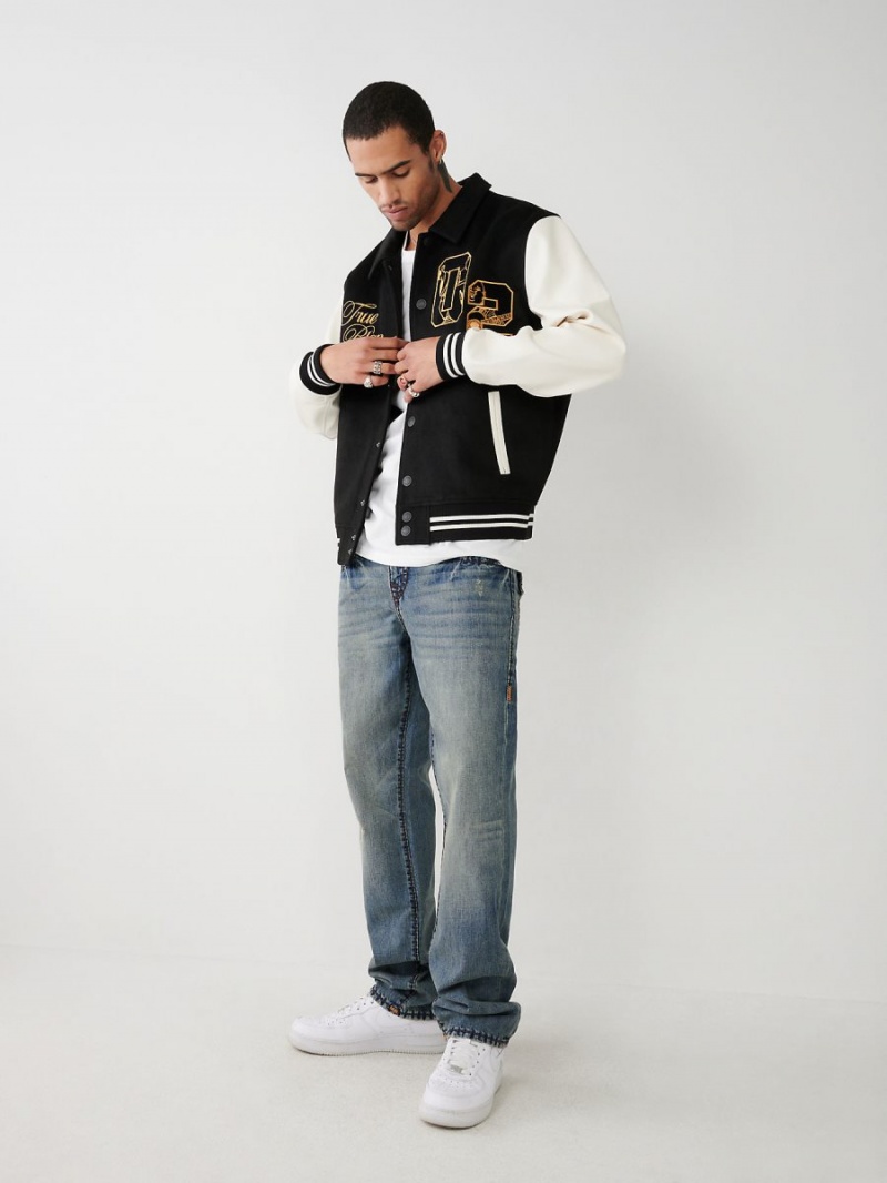 Chaqueta True Religion Varsity Negras | 32ZVUCWRO