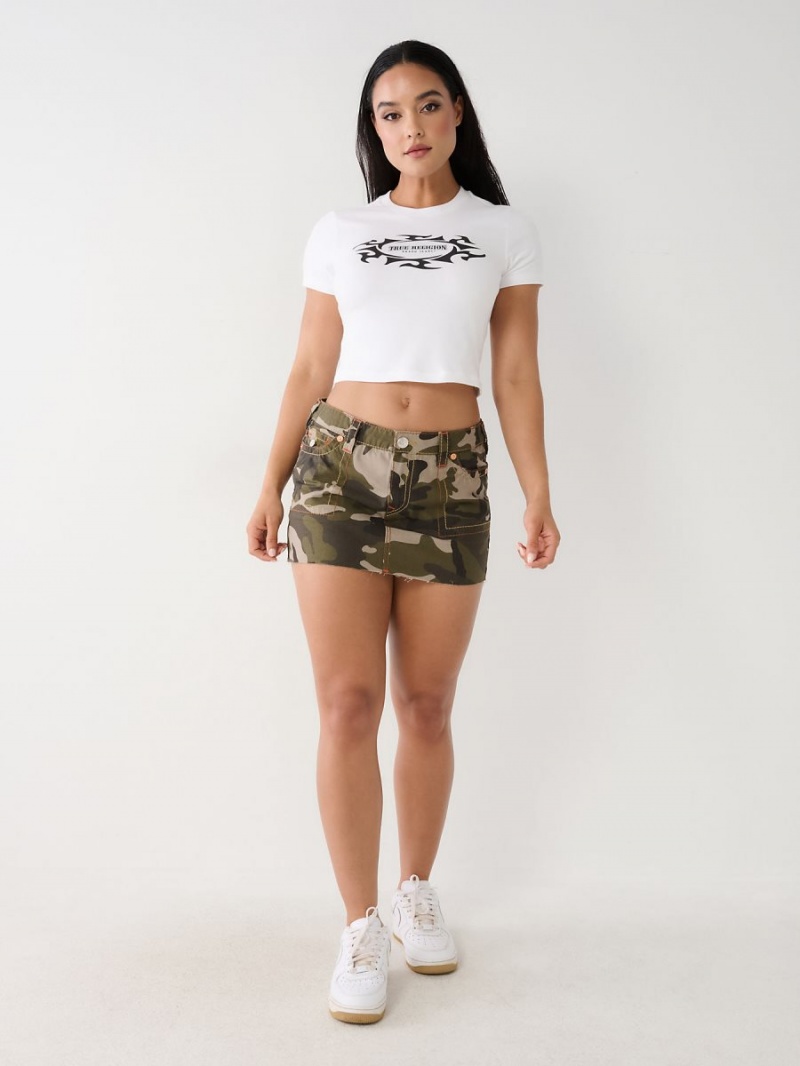 Falda True Religion Sadie Big T Camo Mini Camuflaje | 48QFIPCMR