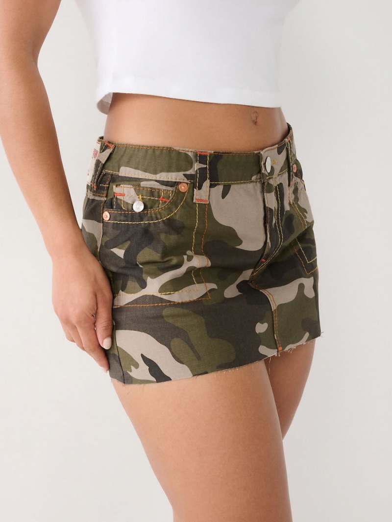 Falda True Religion Sadie Big T Camo Mini Camuflaje | 48QFIPCMR