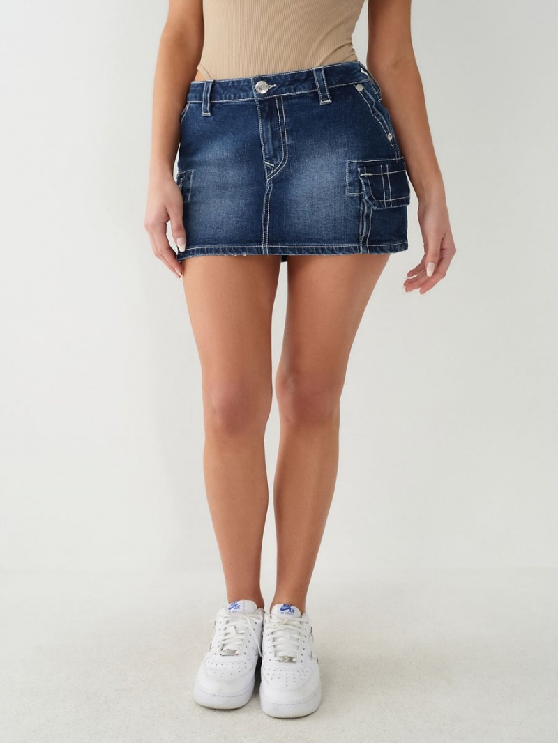 Falda True Religion Sadie Cargo Denim Mini Pacific | 63XUJNWLV