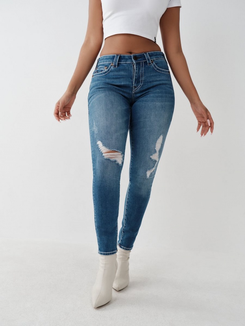 Jeans Skinny True Religion Halle Big T Super Ritzy Destroyed | 38HKIJDVQ