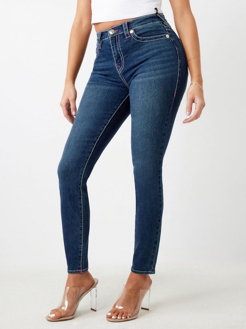 Jeans Skinny True Religion Halle High Rise Super Verde Menta | 96WCSAKFN