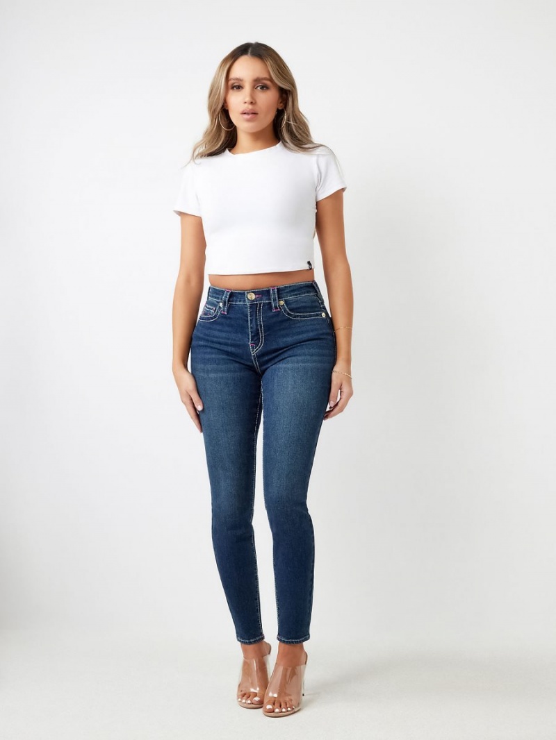 Jeans Skinny True Religion Halle High Rise Super Verde Menta | 96WCSAKFN