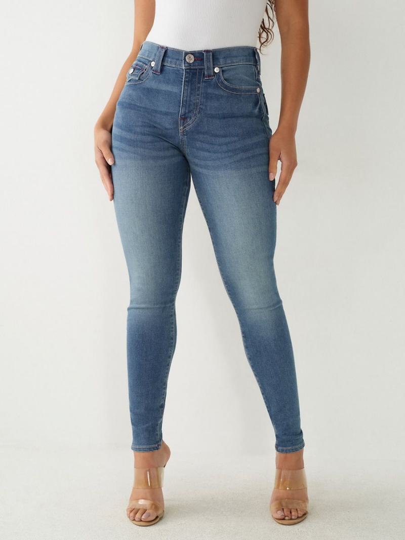 Jeans Skinny True Religion Halle High Rise Super Azules | 08GRDXHZS