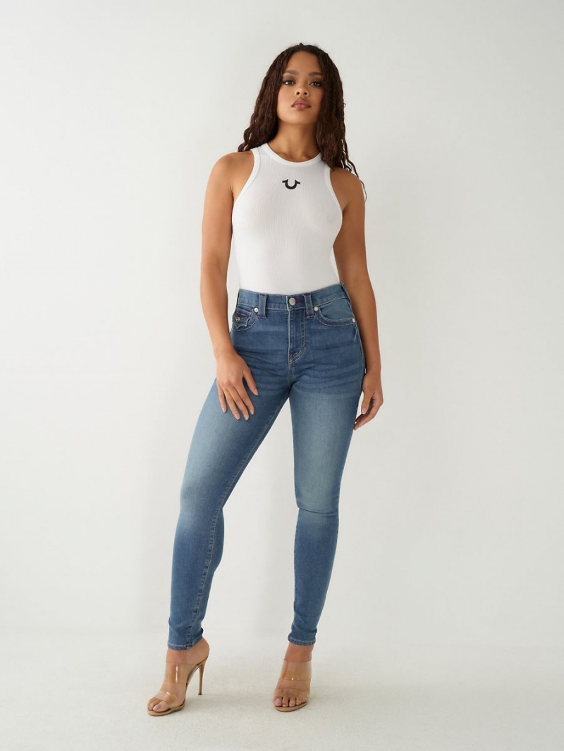 Jeans Skinny True Religion Halle High Rise Super Azules | 08GRDXHZS