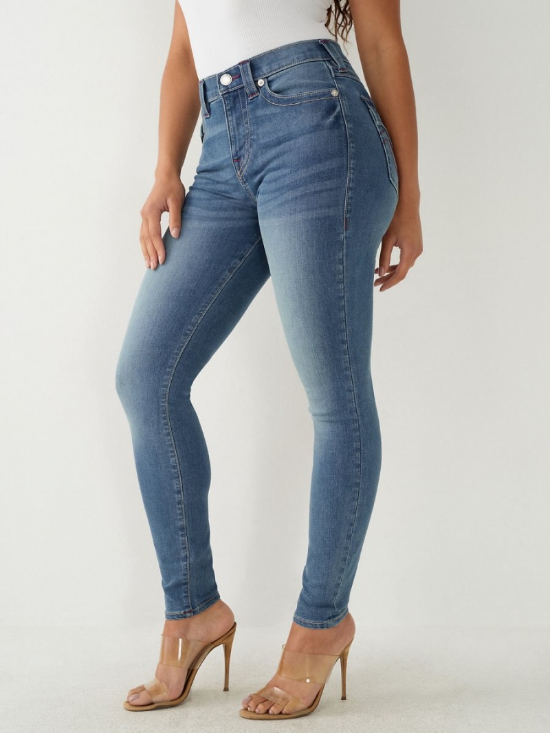 Jeans Skinny True Religion Halle High Rise Super Azules | 08GRDXHZS