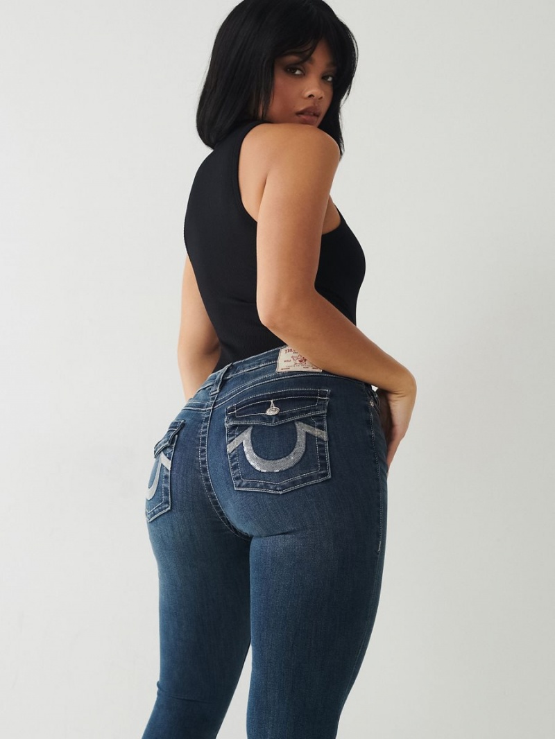 Jeans Skinny True Religion Halle Mid Rise Super Beach Scape | 96ALRYJNU