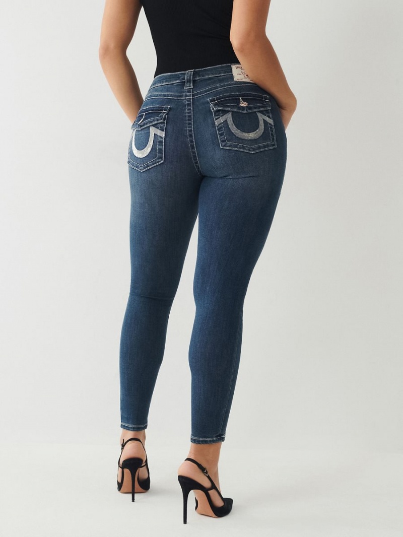 Jeans Skinny True Religion Halle Mid Rise Super Beach Scape | 96ALRYJNU