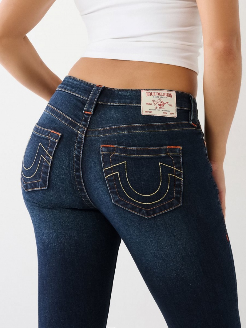 Jeans Skinny True Religion Halle Mid Rise Super Azules Oscuro | 07HXVDCRM