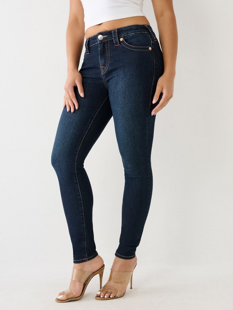 Jeans Skinny True Religion Halle Mid Rise Super Azules Oscuro | 07HXVDCRM