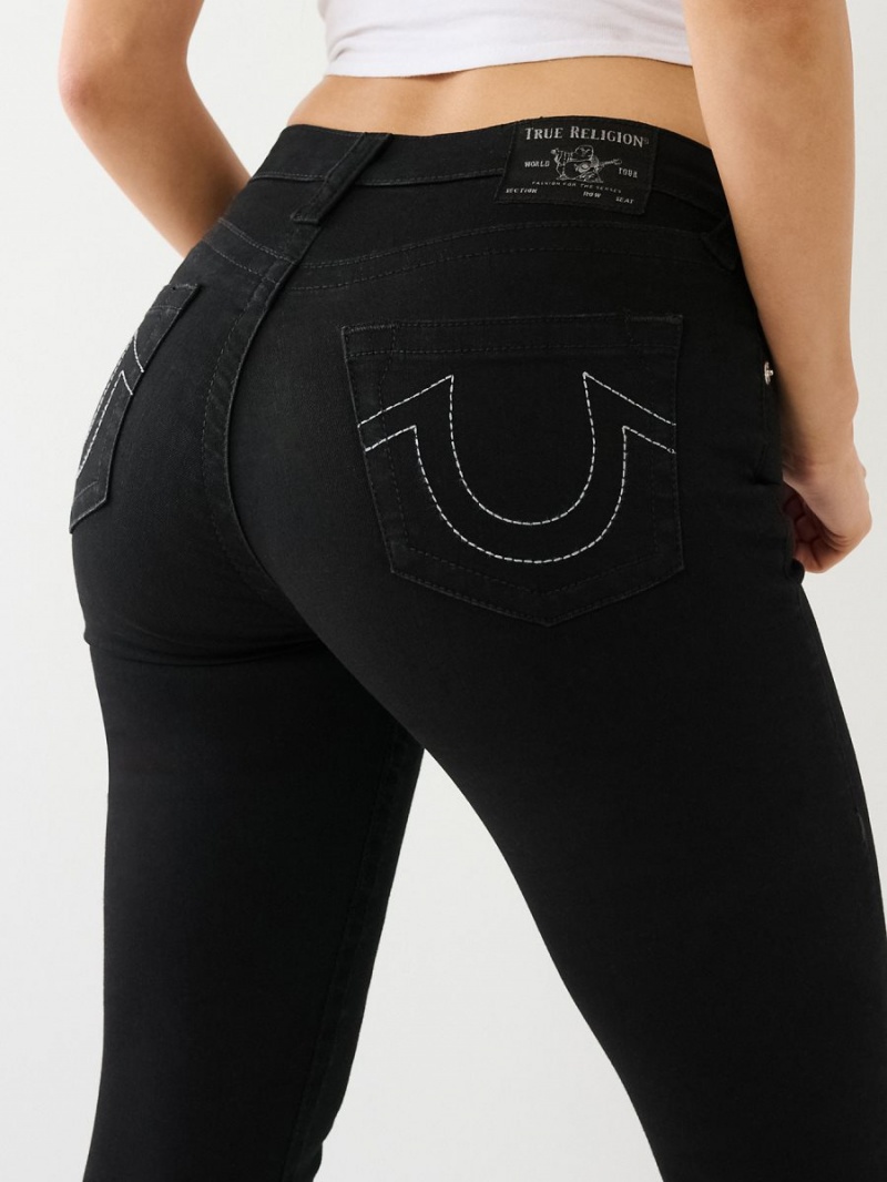 Jeans Skinny True Religion Halle Single Needle Super Negras | 26RCKHLDI