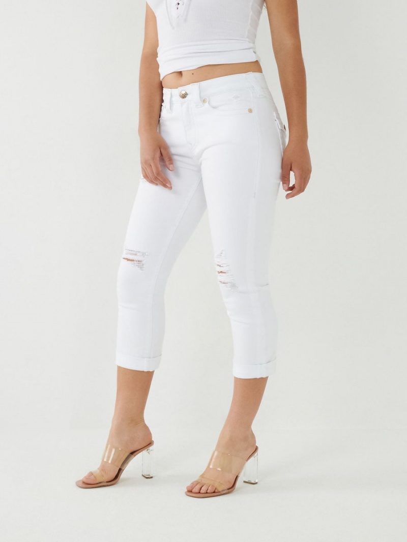 Jeans Skinny True Religion Jennie Curvy Crop Blancas | 60CXKNHMP