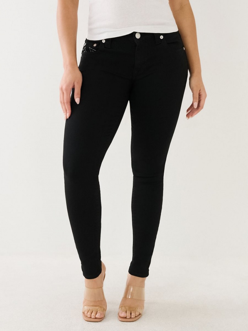 Jeans Skinny True Religion Jennie Mid Rise Curvy Negras | 41USNWAVG