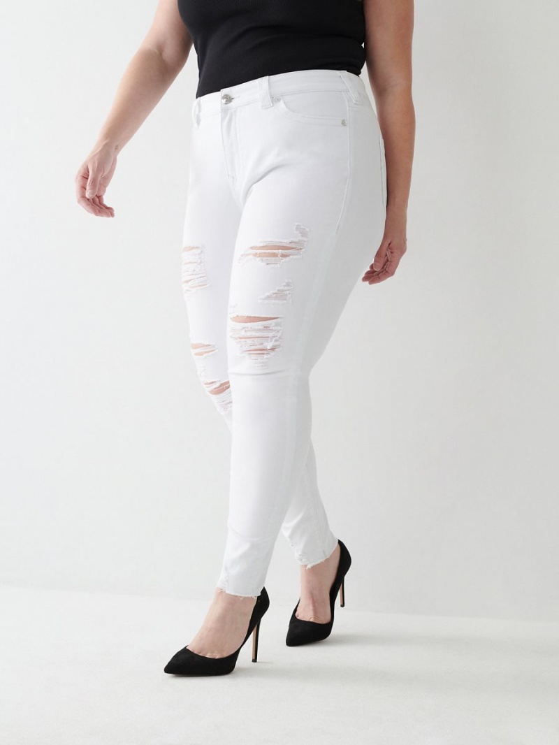 Jeans Skinny True Religion Jennie Mid Rise Curvy Blancas | 70ZNVUGBA