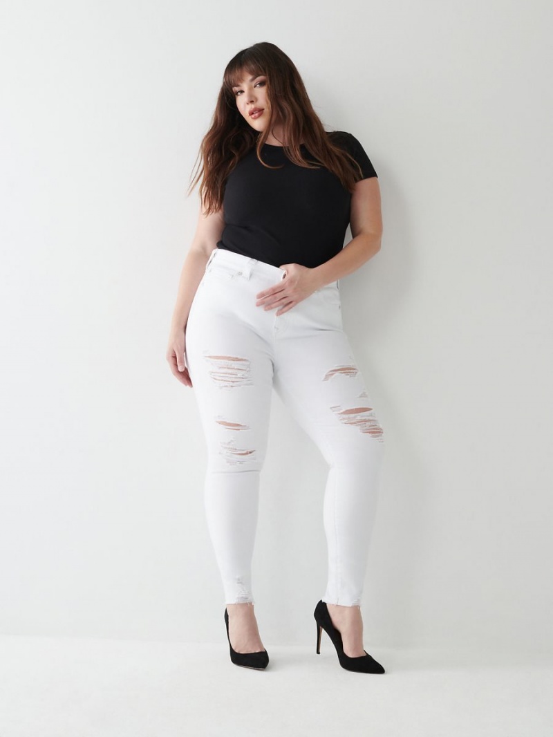 Jeans Skinny True Religion Jennie Mid Rise Curvy Blancas | 70ZNVUGBA