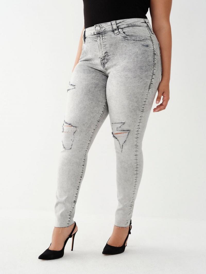 Jeans Skinny True Religion Jennie Mid Rise Curvy Sandy Beaches W Destroy | 94LNVPMSQ