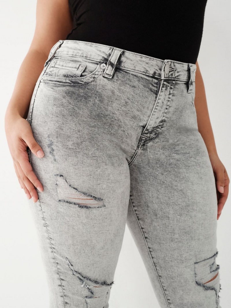 Jeans Skinny True Religion Jennie Mid Rise Curvy Sandy Beaches W Destroy | 94LNVPMSQ