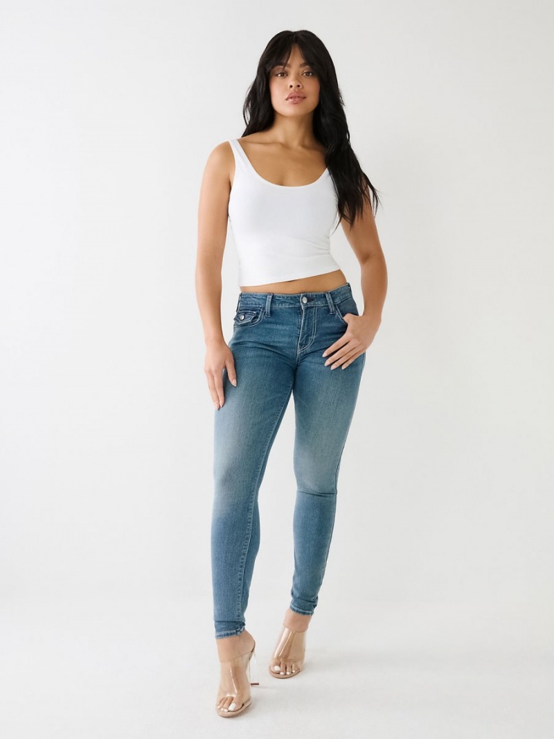 Jeans Skinny True Religion Jennie Mid Rise Single Needle Curvy Medium Frost | 41OWRDNLT