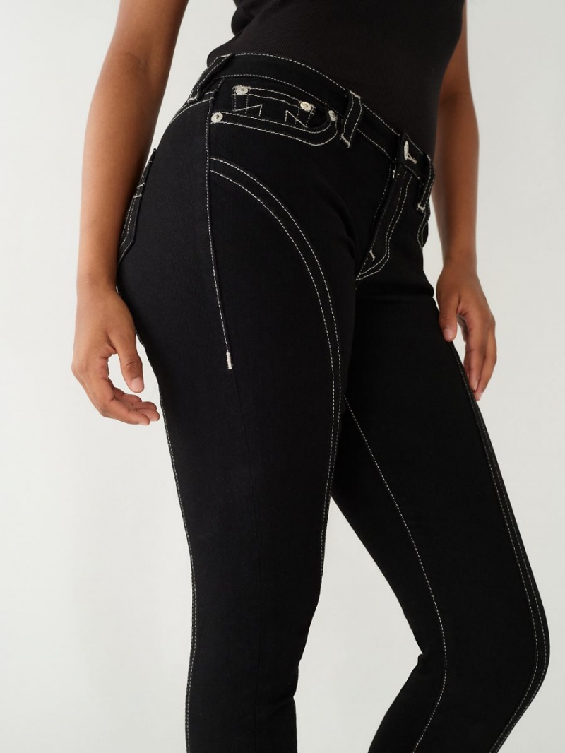 Jeans Skinny True Religion Jennie Mid Rise Curvy Negras | 16CJNXDBM