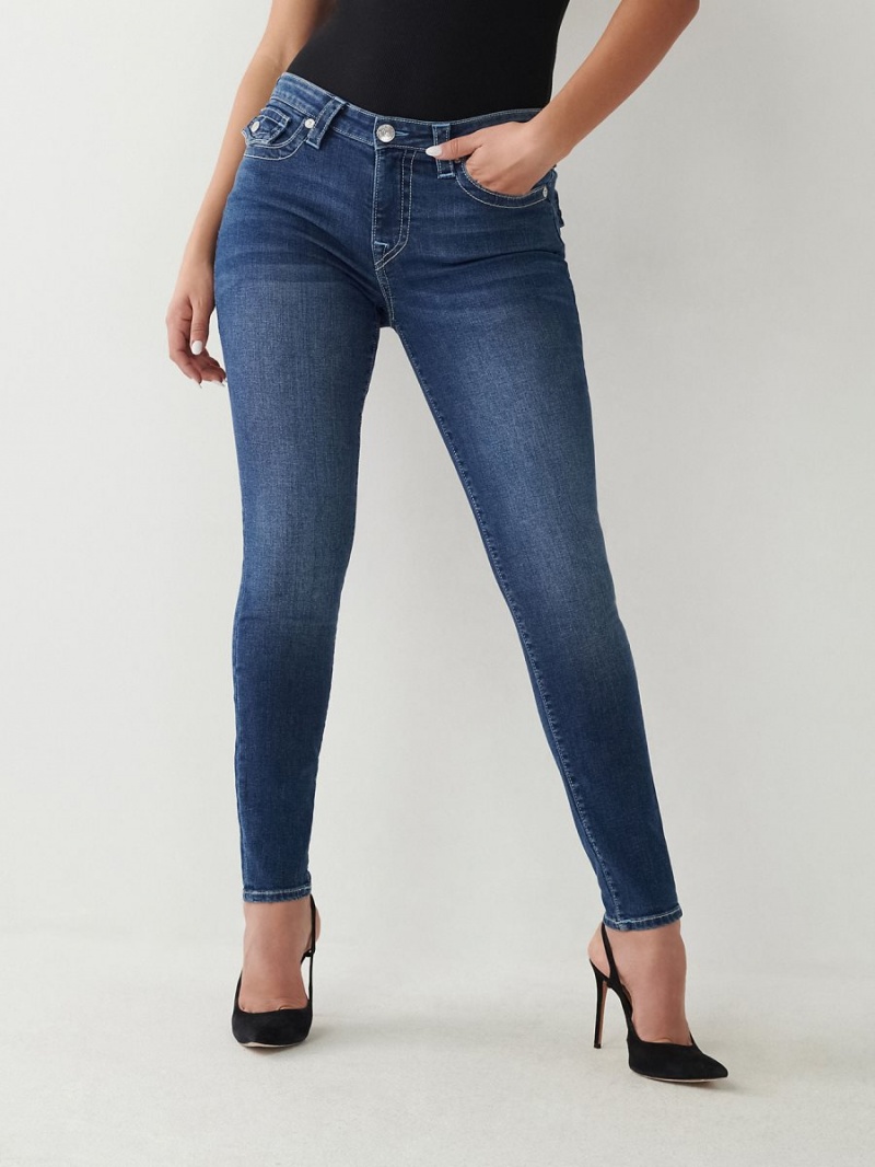 Jeans Skinny True Religion Jennie Mid Rise Curvy Verde Menta Azules | 12OUHGEYM