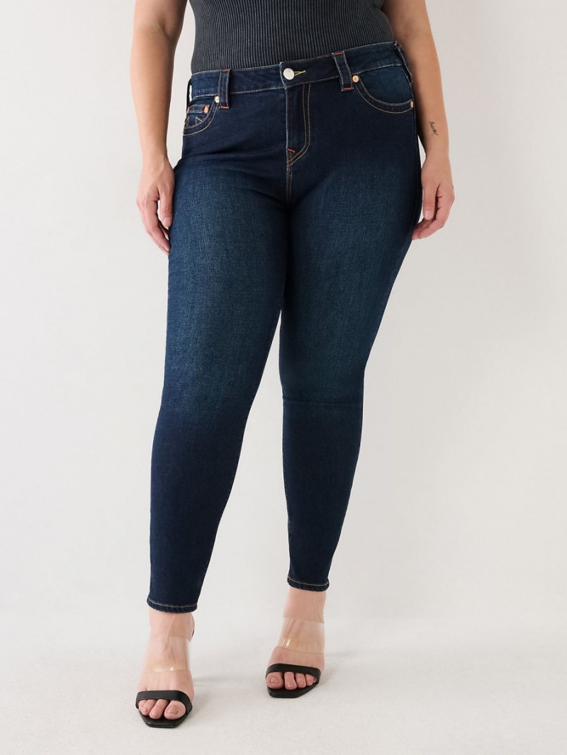 Jeans Skinny True Religion Plus Halle Mid Rise Super Azules Oscuro | 78NDAXSLC