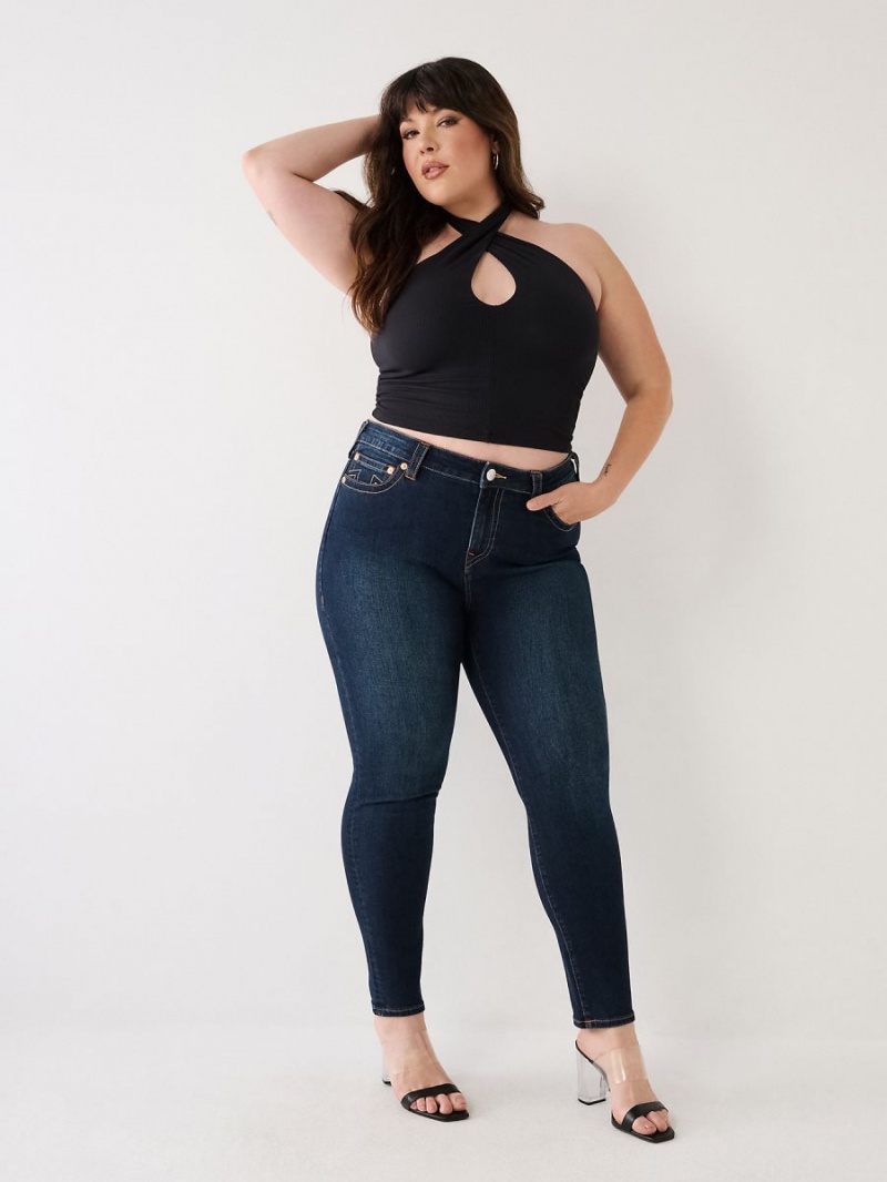 Jeans Skinny True Religion Plus Jennie Mid Rise Curvy Azules Oscuro | 93LZDFBIP