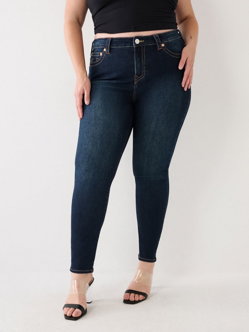 Jeans Skinny True Religion Plus Jennie Mid Rise Curvy Azules Oscuro | 93LZDFBIP