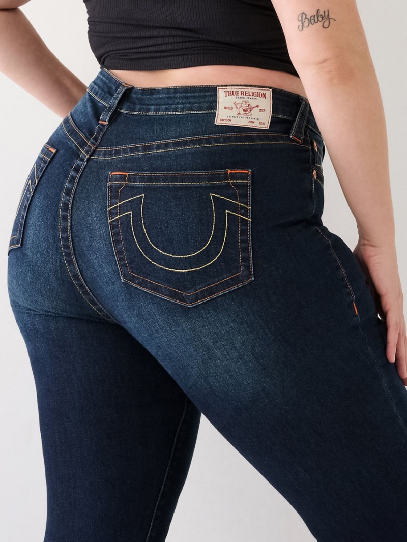 Jeans Skinny True Religion Plus Jennie Mid Rise Curvy Azules Oscuro | 93LZDFBIP