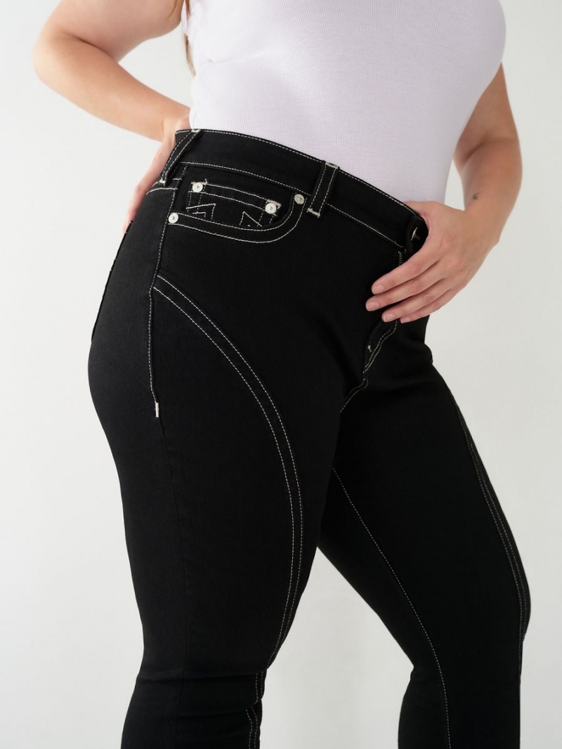 Jeans Skinny True Religion Plus Jennie Mid Rise Curvy Negras | 73PFXTJBO