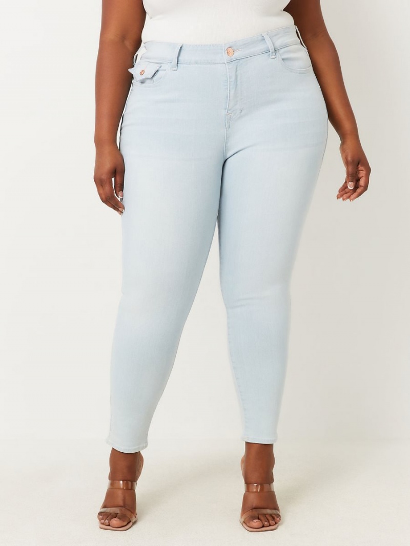 Jeans Skinny True Religion Plus Jennie Mid Rise Curvy Verde Menta | 03AIQKOPG