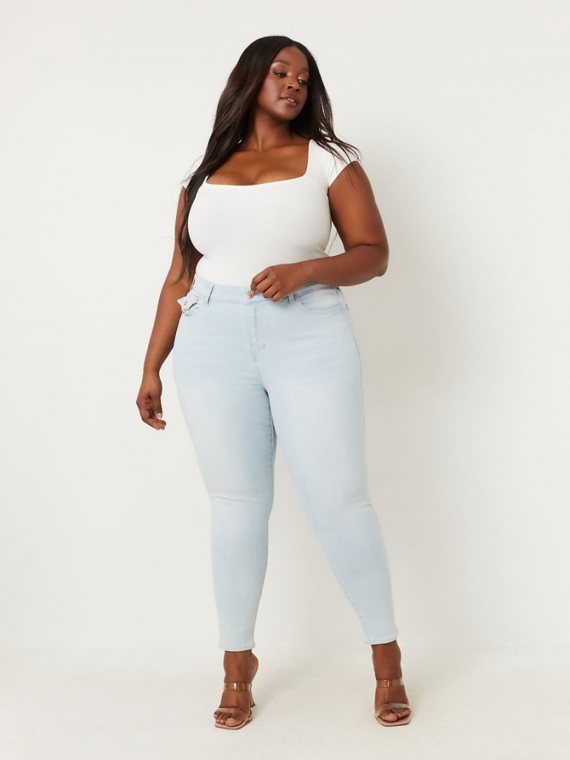 Jeans Skinny True Religion Plus Jennie Mid Rise Curvy Verde Menta | 03AIQKOPG