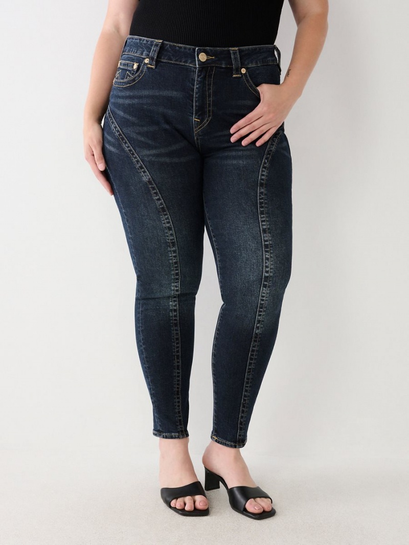 Jeans Skinny True Religion Plus Jennie Mid Rise Curvy Hydrangea | 26ASOYUGL