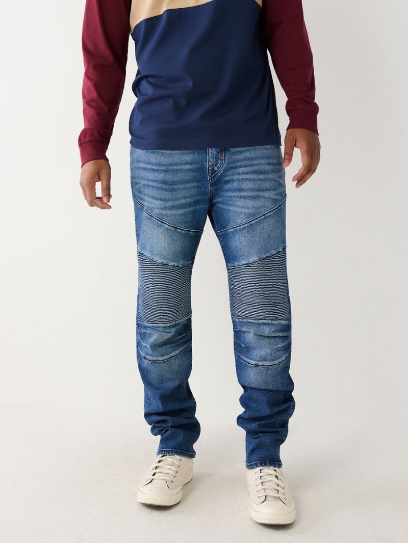 Jeans Skinny True Religion Rocco Moto Stitch Azules | 70CIHMUYW