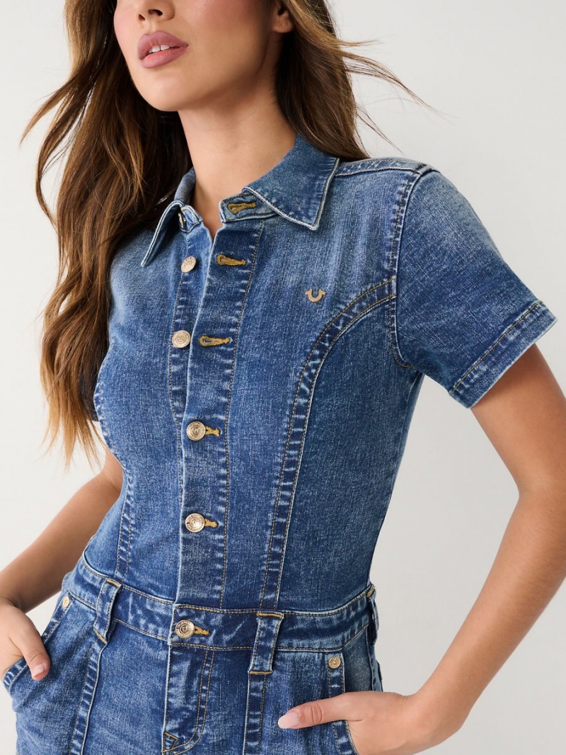 Jumpsuits True Religion Denim Flare GHOST WAVE | 39XWRMAFU