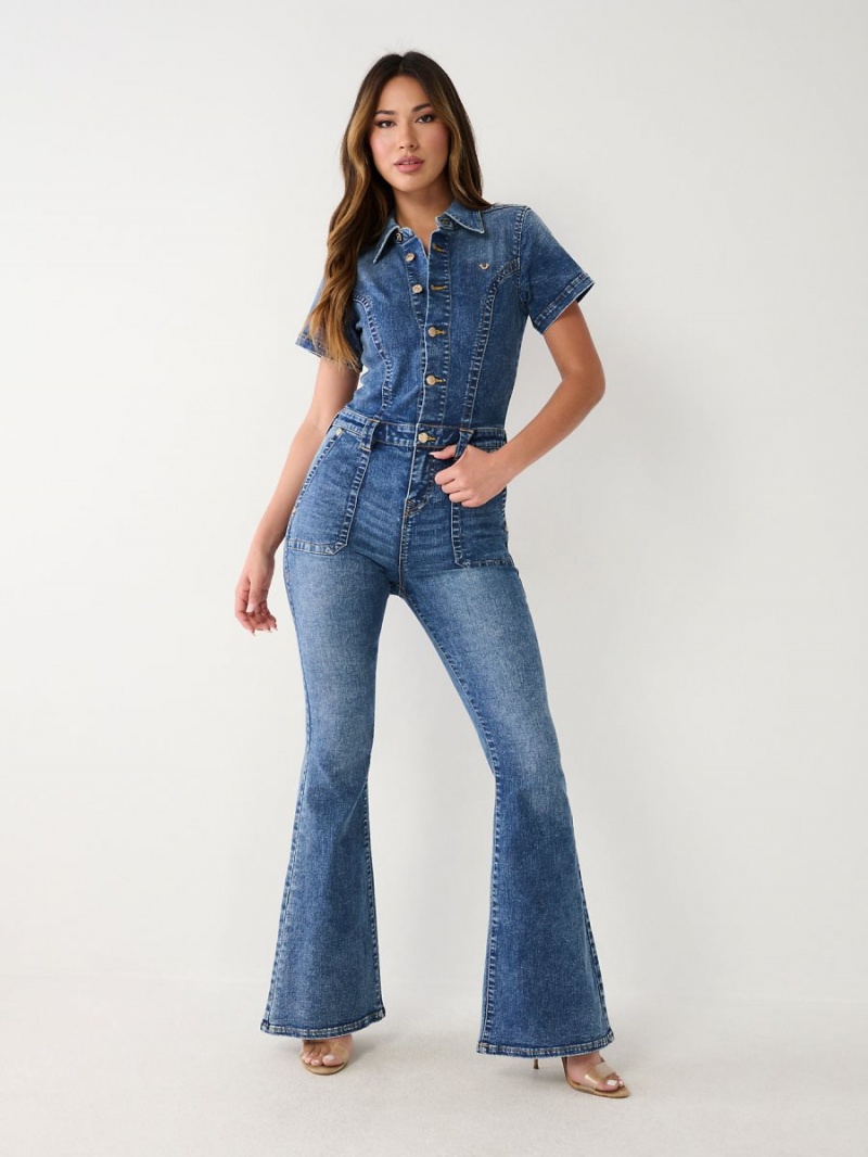 Jumpsuits True Religion Denim Flare GHOST WAVE | 39XWRMAFU