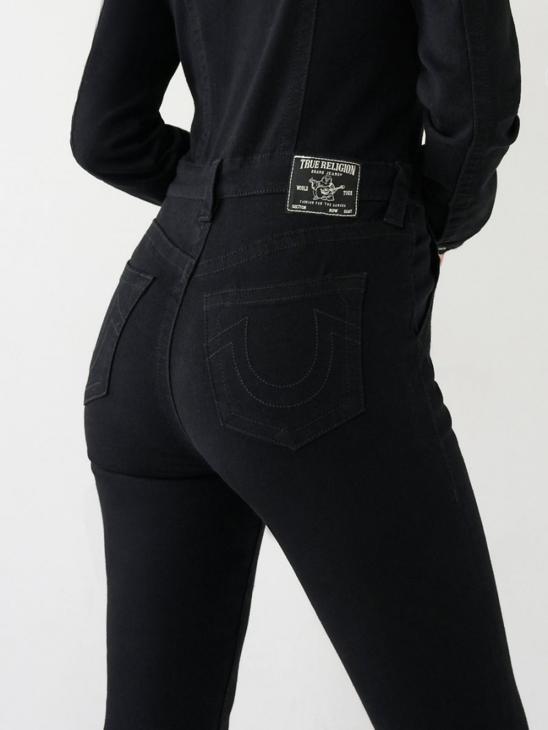 Jumpsuits True Religion Zip Denim Negras | 10EAWMGZR