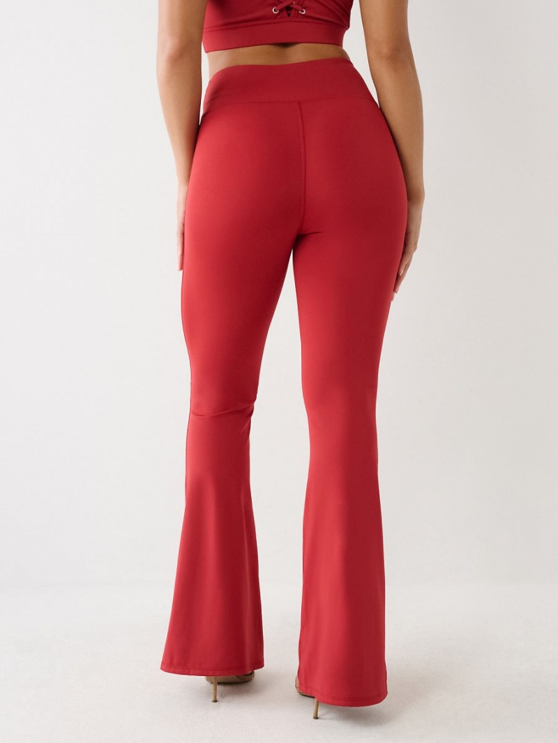 Leggins True Religion High Rise Encaje Up Flare Rojas | 19BNKAGCQ