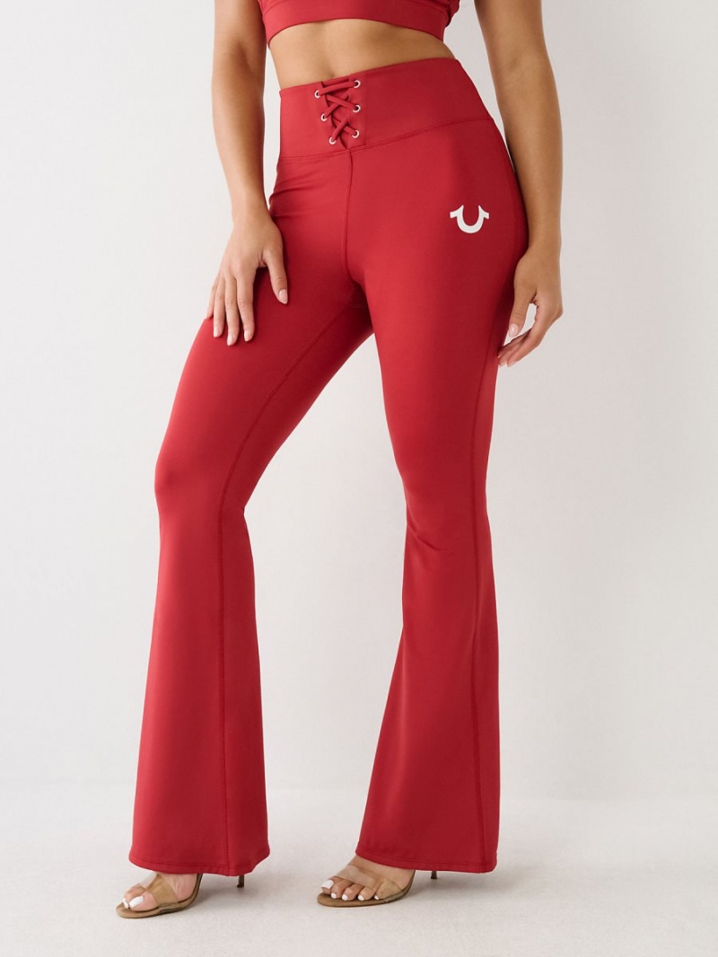 Leggins True Religion High Rise Encaje Up Flare Rojas | 48GUVPEQC