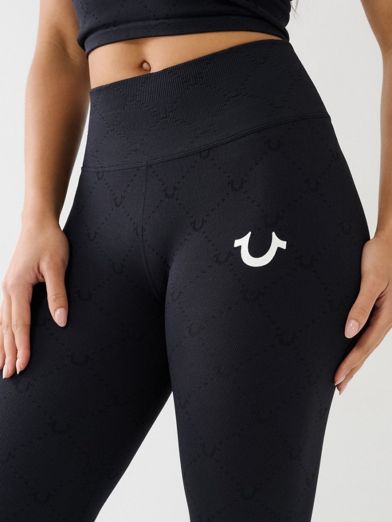 Leggins True Religion Horseshoe Jacquard Negras | 86EDKOGYA