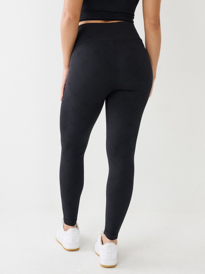 Leggins True Religion Horseshoe Jacquard Negras | 86EDKOGYA