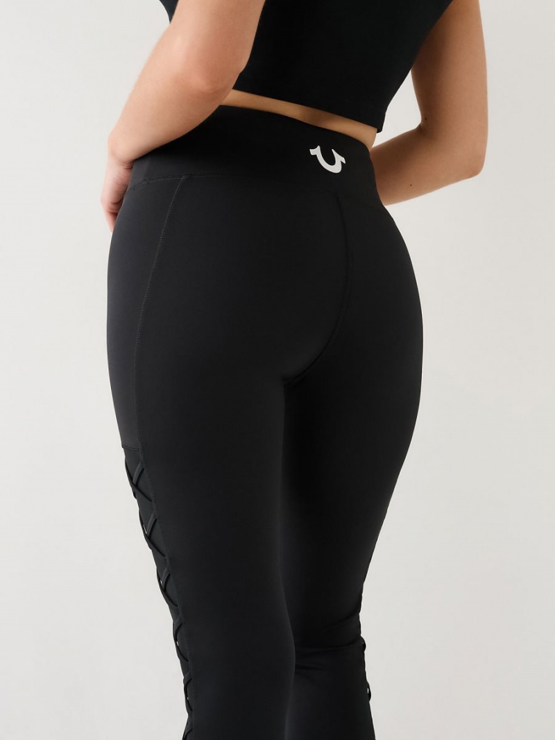 Leggins True Religion Mesh Encaje Up High Rise Negras | 70HOMYLWF